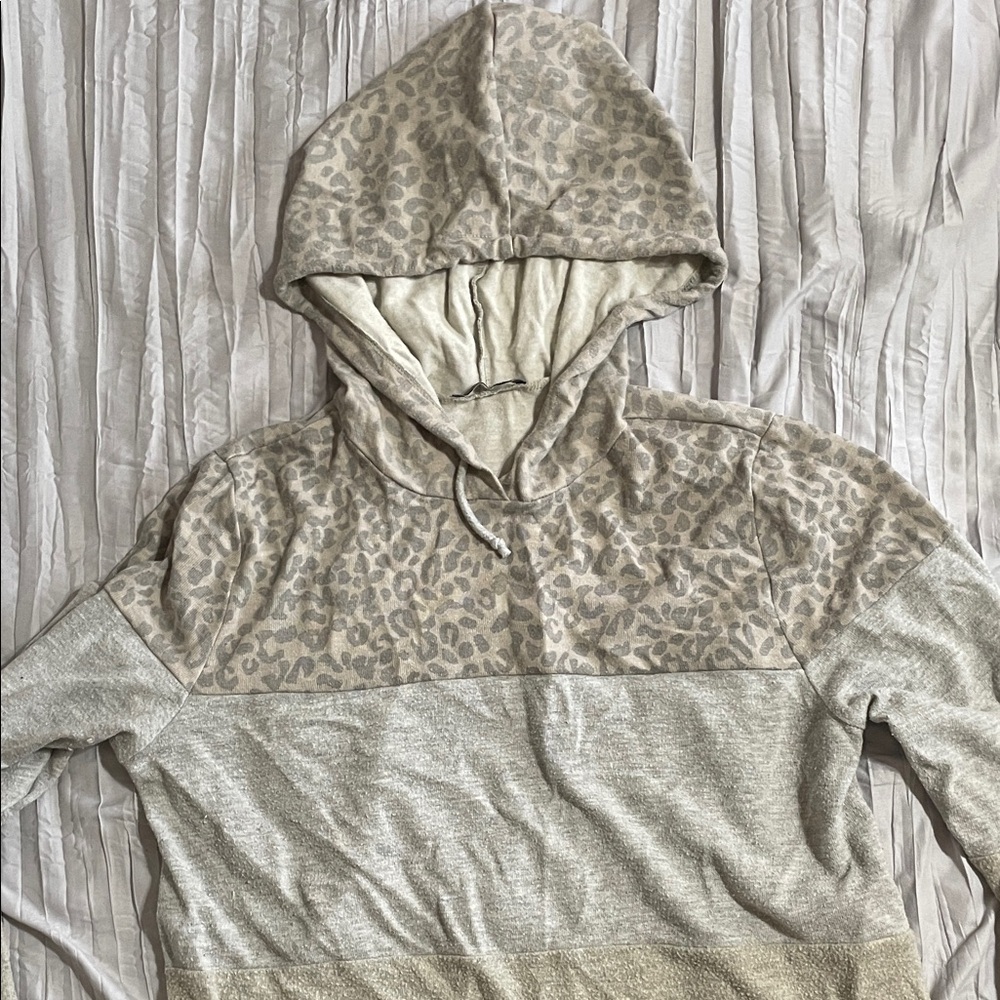 Leopard Print Hooded Sweater for Women